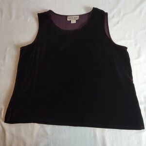 Women's David Dart Collection Purple Velvet Top Size L